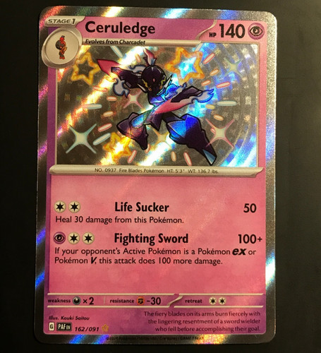 Ceruledge - 162/091 - Pokemon Paldean Fates Shiny Rare Card NM