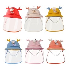 Girls Fisherman Caps Hat Protective Hat with Detachable Face Shield Clear Hat