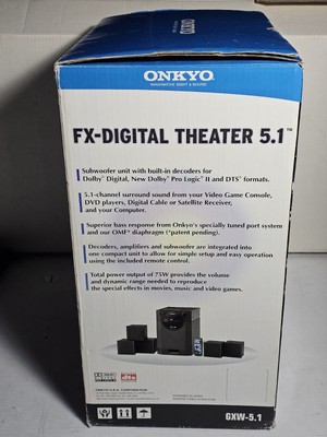 Rare- Onkyo FX-Digital Theater 5.1 GXW-5.1 Surround Sound System