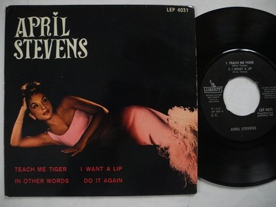 APRIL STEVENS Tach Me Tiger / I Want A Lip + 2 EP 45 7'' 1965 Sweden VG