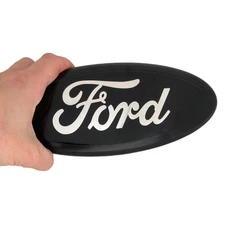 Ford Logo Emblem: Premium 9" BLACK Oval Crome Logo for Grille & Tailgate