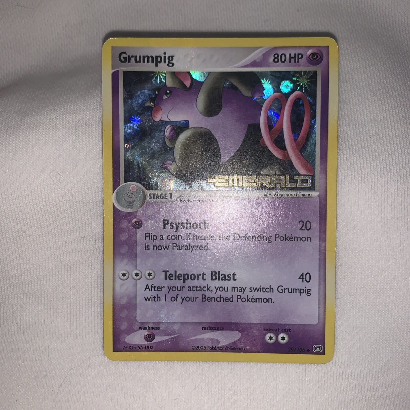 Pokémon TCG Grumpig EX Emerald 29/106 Reverse Holo Uncommon NM/VLP