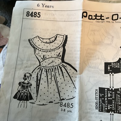 PATT-O-RAMA Pattern Mail Order #8485 Little Girls Party Dress Sz 3-8 Yrs--Orig 