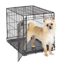 Small Dog Crate Training - MidWest iCrate 24in Folding Portable Black