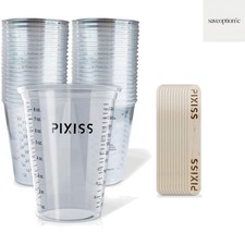 Multi-Purpose 10oz Mixing Cups - 50-Pack Clear Plastic with Resin Mixing Sticks