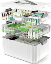 3-Tier Medicine Organizer Portable Medicine Cabinet W/ Plastic Handle