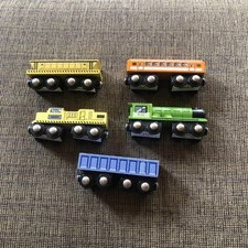 Circo LOT Of 5  Engine Vehicles Wooden Magnetic & Train Cars Thomas Compatible