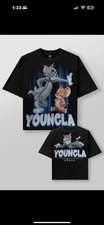 SOLD OUT YoungLA  4082 - Tom & Jerry Tee Size XL Monochrome