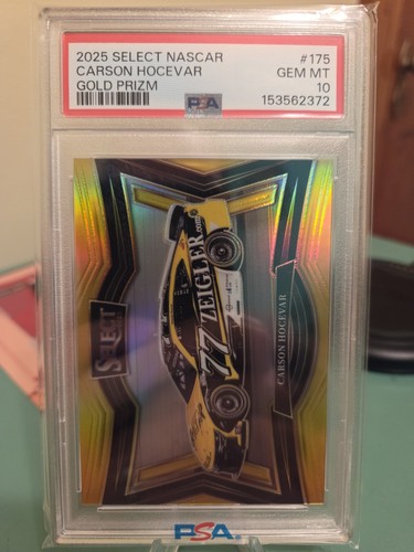 2025 Select Carson Hocevar Pit Road Gold Prizm SSP /10 PSA 10