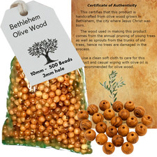 10mm Rosary Beads 500 Beads - Bethlehem Olive Wood
