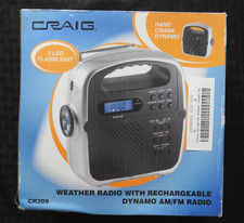 Vintage CRAIG AM/FM Weather Radio With Rechargeable Led Flashlight NEW in BOX