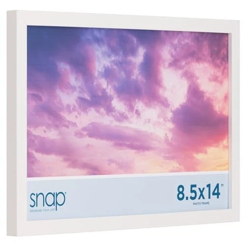 Snap Solid Wood Wall Poster Picture Frame, 8.5" x 14", White - Image 3 of 4