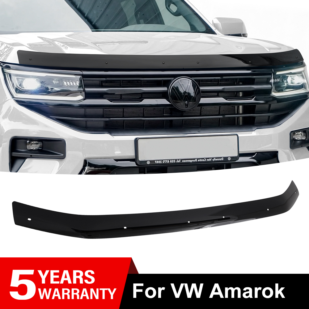 FOR VW AMAROK 2023-2026 BONNET WIND STONE DEFLECTOR PROTECTOR GUARD BRA BLACK