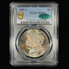 1880-S $1 MS67+ CAC EOR Toned Morgan Dollar - PCGS Gold Shield - Superb Toning