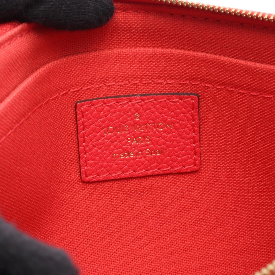 Bolso de hombro LOUIS VUITTON Pallas clutch M41733 monograma lona marrón rojo LV Foto 4 de 4