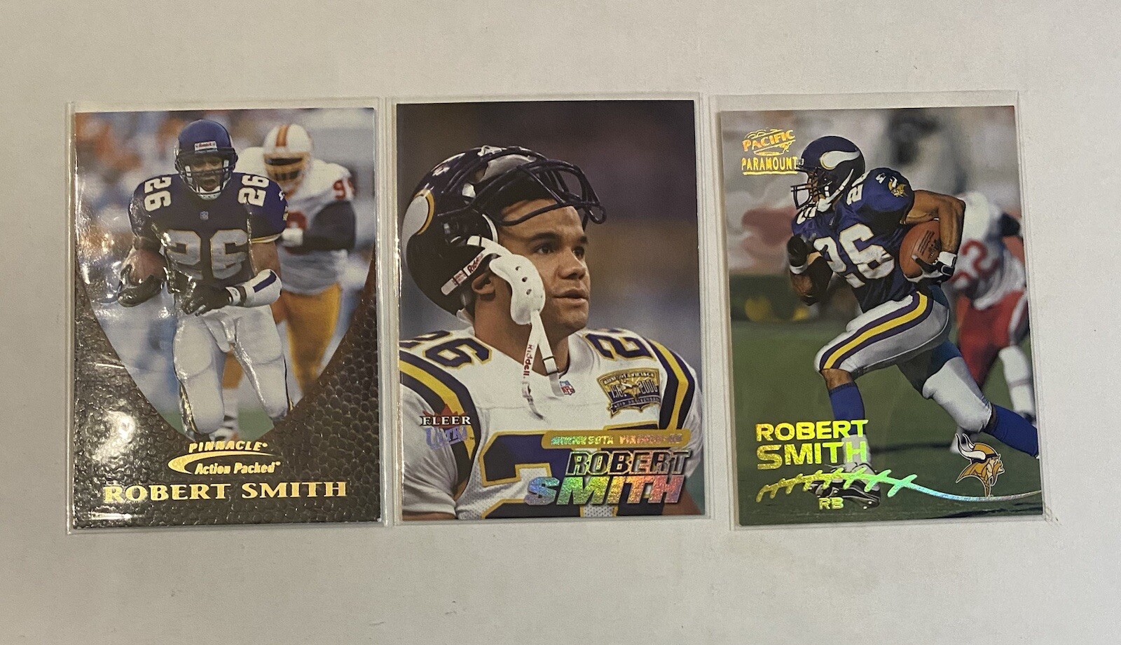 Robert Smith 3 Card Lot Vikings 1997-2001 Pinnacle,Pacific,Fleer Ultra