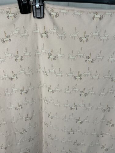 Vintage 2003 Gymboree Ivory/Pink Carousel Horse Baby Blanket Days Of Yesteryear - Picture 5 of 12