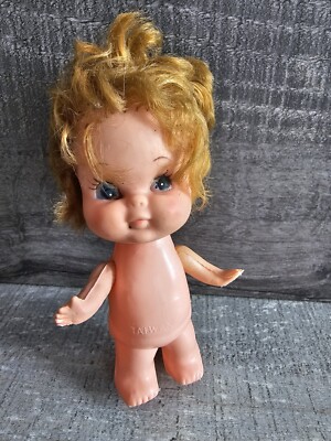 Vintage 5'' Baby Doll Red Hair Blue Eye Chubby Nude Taiwan #26