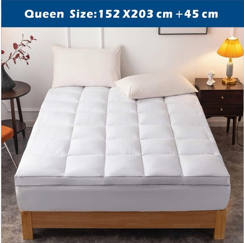 Extra Thick Bamboo Overfilled Mattress Topper Matress Protector KS/Double/Queen - Picture 13 of 15