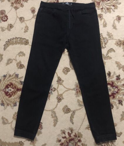 Hollister Men’s Black Cargo Pants Size M Stacked Skinny Joggers New No Tags
