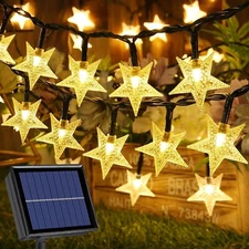 5M-15M LED Solar String Lights Outdoor Star Fairy Light Patio Garden Party Decor