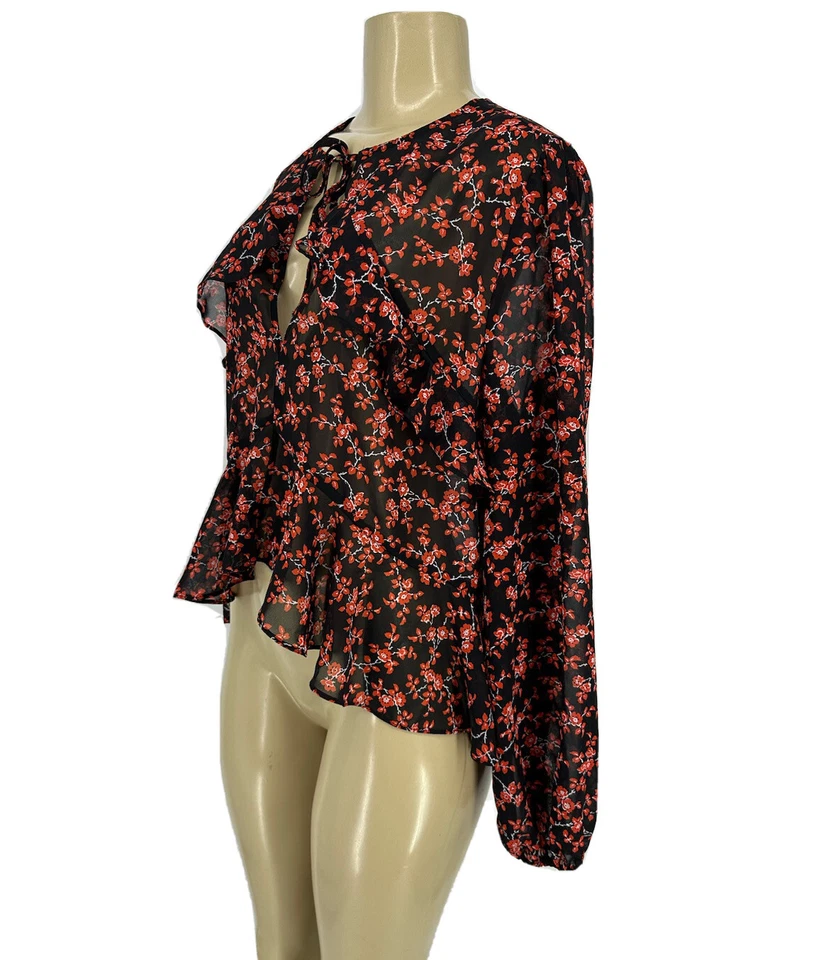 Blusa Bar III tamanho XL feminina transparente cropped manga longa G12 - Imagem 3 de 4