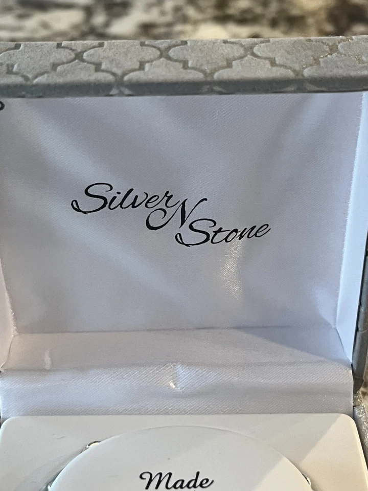 Silver N Stone Fine Jewelry Silver Plated Genuine Stones Green Eye Bracelet - Image 2 of 4