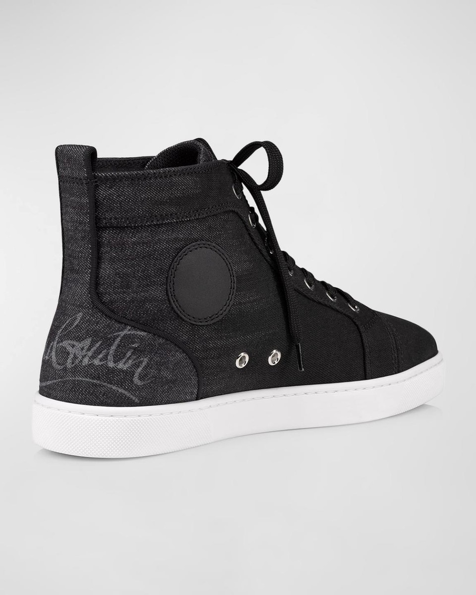 新作*Christian Louboutin* ルイ デニム ハイトップスニーカー Christian Louboutin FUN LOUIS Hi Top Signature Denim