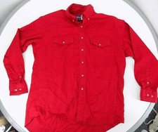 Vtg 90s WRANGLER Red Cotton Western Work Button Down Shirt 17 x 35 X Long Tails