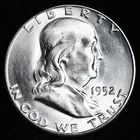 GEM BU UNCIRCULATED UNC MS 1952-S SILVER FRANKLIN HALF DOLLAR BRILLIANT LUSTER