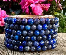 Wholesale 6 Pcs Third Eye Chakra 6mm 7.5” Crystal Healing Stretch Bracelet