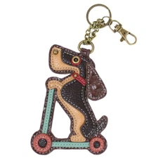 Chala WIENER DOG On Scooter Dachshund Key Fob NWT