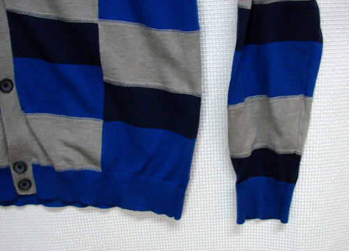 Marc By Marc Jacobs Blue Colorbloc Patchwork Cotton Cashmere Wool Sweater Men XL - Picture 3 of 8