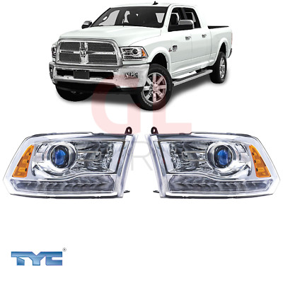 For Dodge Ram SAE USA TYPE 16-18 Headlights TYC with TFL LED PAIR SET NEW