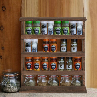 Rustic Wall Mounted/ Countertop Spice Rack 50 Jar HERBS