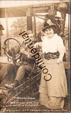 Real Photo Art Smith & Mrs. Smith Loop the Loop Aviator Early Aviation 1914 M340