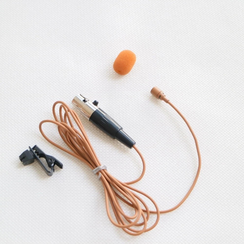 Tan Lapel Microphone For Shure Blet Pack Wireless Transmitter TQG 4Pin Mini Clip - Image 4 of 4