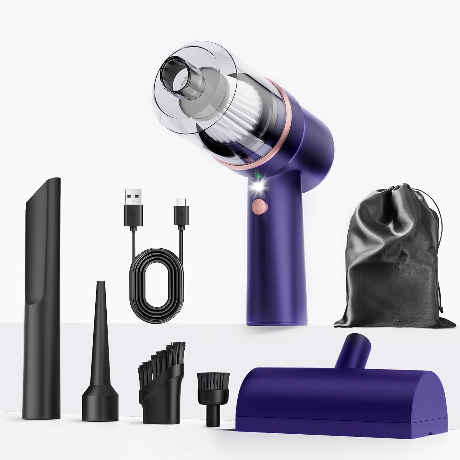 Handheld Vacuum Cleaner with LED Light, 9000 PA Portable Car Vacuum Cleaner Cord