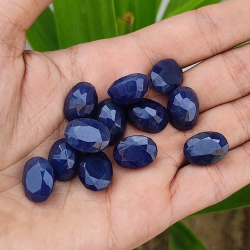 Natural 149 Ct Blue African Sapphire Oval Cut Loose Gemstone Lot 12Pieces - Picture 3 of 5