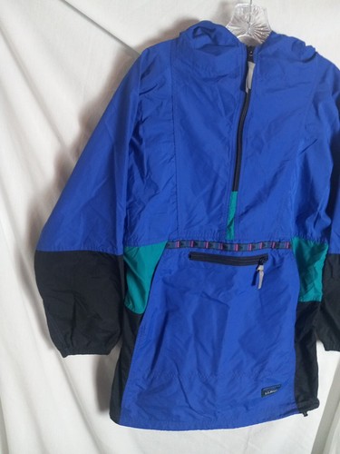 L.L. Bean Vintage 90's Kids XL~Aztec Colorblock 1/2 Zip Anorak Jacket USA Made - Picture 2 of 18