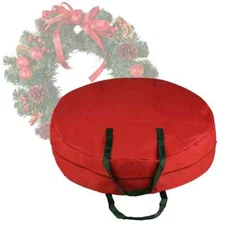Elf Stor Supreme Canvas Holiday Christmas Wreath Storage Bag For 30" Wreaths