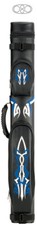 McDermott 2x2 Designer Hard Pool Cue Case Blue Tribal.