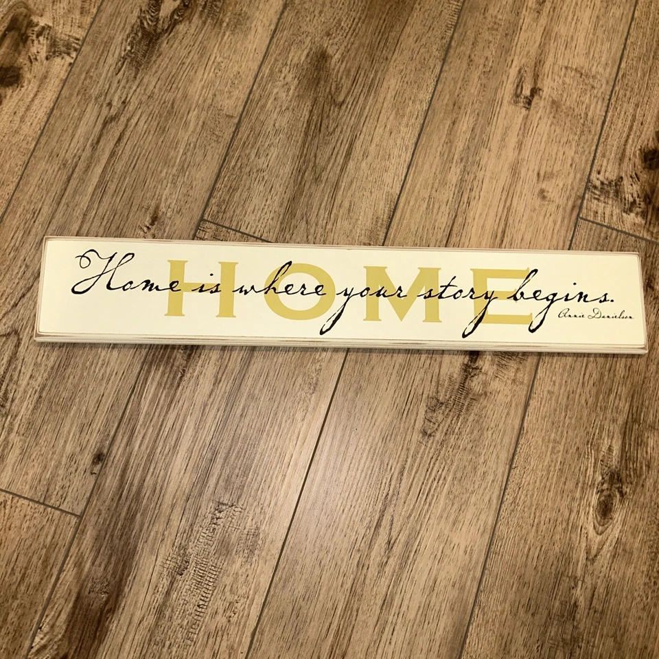 HOME IS WHERE YOUR STORY BEGINS Large 22” x 4” Wood Plaque Danielson Designs USA - Image 2 of 4