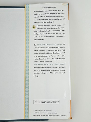 The New Family Cookbook For People With Diabetes ADA Hardcover Full Recipes List - Imagen 4 de 19