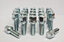 20 x M14 x 1.5, 45mm Thread, Radius Wheel Bolts (Silver)