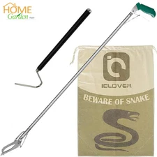 Stainless Steel 47" Snake Tongs Reptile Catcher Stick Grabber Handling Tools Bag
