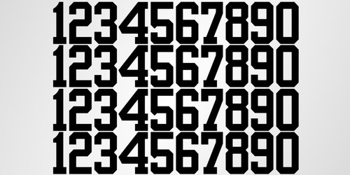 0-9 Numbers Vinyl Sticker Decal Sheet , 40 Total Numbers, Sport Number Type - Picture 5 of 16