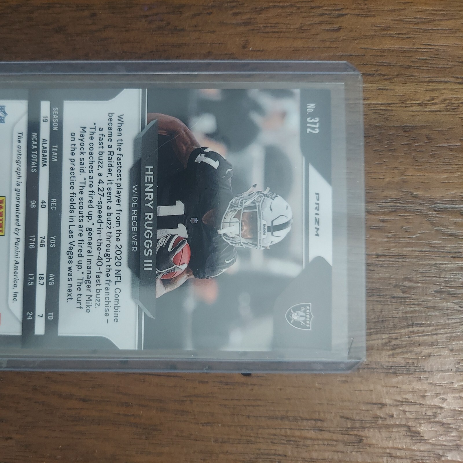 2020 Panini Prizm Football Green Prizm Rookie Henry Ruggs III 372 RC