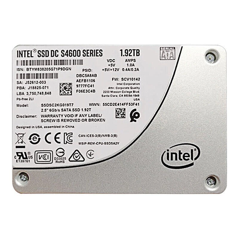 Intel SSD DC S4600 Series 1.92TB SSDSC2KG019T7 2.5