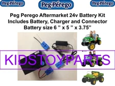 24v KIT for Power Wheels Peg Perego 12V Cars (Battery, Charger & Car Plug)